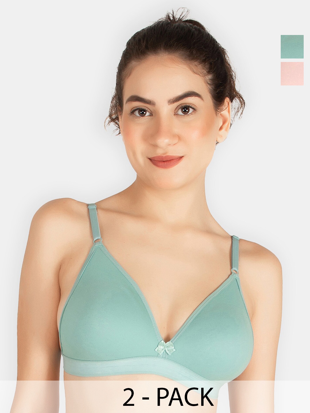 TOFTY Pack Of 2 Half Coverage Non Padded Cotton Plunge Bra- All Day Comfort, Sea green
TOFTY Pack Of 2 Half Coverage Non Padded Cotton Plunge Bra- All Day Comfort, Sea green