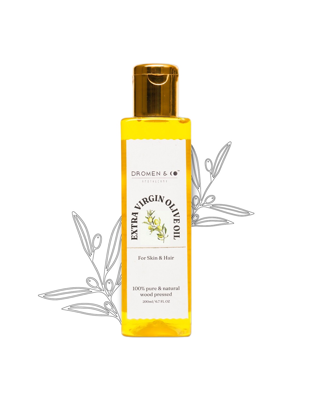 DROMEN & CO Extra Virgin Olive Oil For Skin & Hair 100% Pure & Natural Wood Pressed Oil, Yellow
DROMEN & CO Extra Virgin Olive Oil For Skin & Hair 100% Pure & Natural Wood Pressed Oil, Yellow