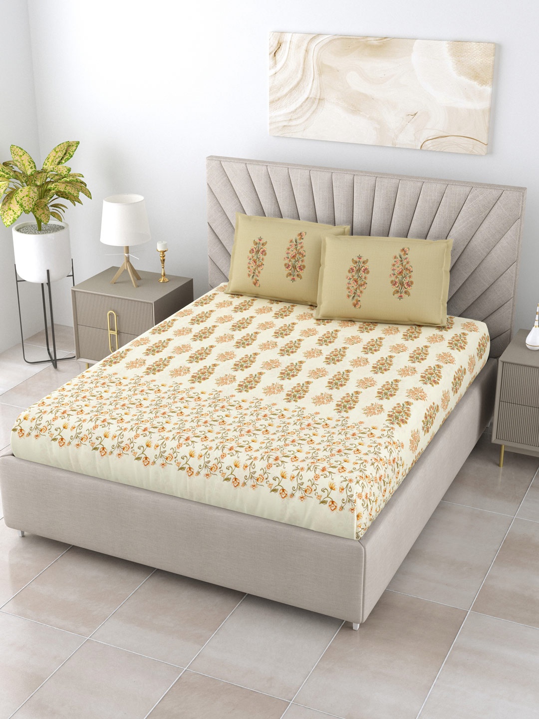 Salona Bichona Green & Purple Floral 300 TC Cotton King Bedsheet with 2 Pillow Covers
Salona Bichona Green & Purple Floral 300 TC Cotton King Bedsheet with 2 Pillow Covers