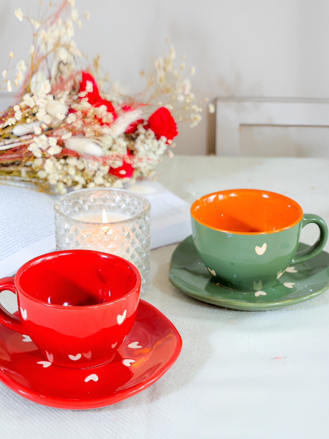 ArteCasa Red & Green 2Pcs Ceramic Glossy Infinite Love Cup & Saucer 200ml Each
ArteCasa Red & Green 2Pcs Ceramic Glossy Infinite Love Cup & Saucer 200ml Each