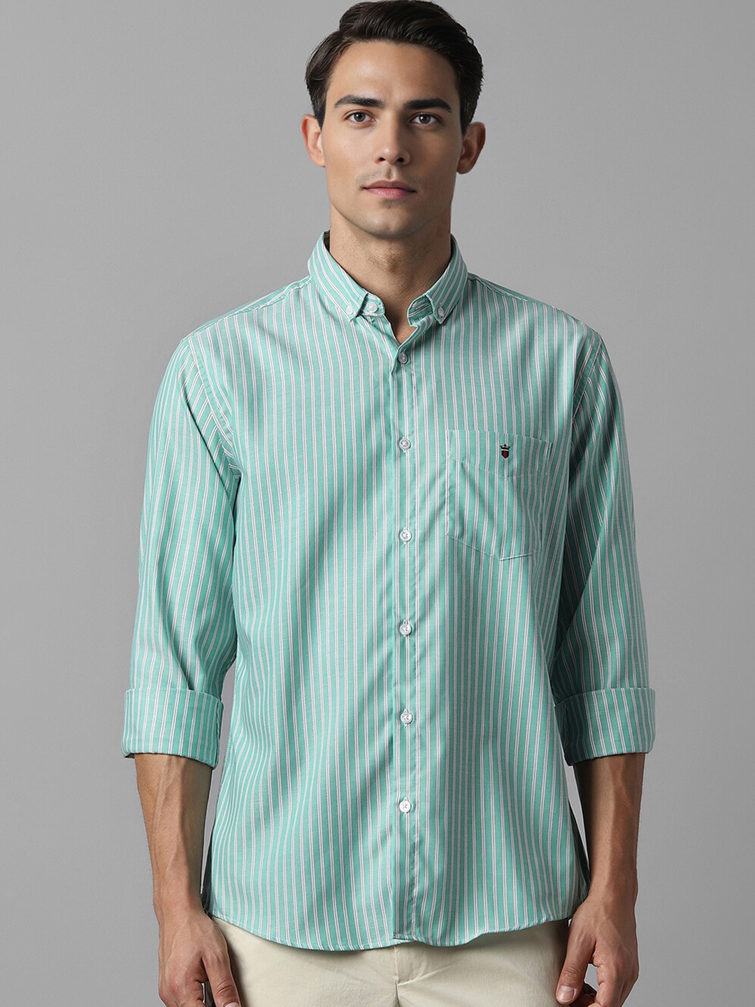 Louis Philippe Sport Slim Fit Striped Button Down Collar Long Sleeves Cotton Casual Shirt, Green
Louis Philippe Sport Slim Fit Striped Button Down Collar Long Sleeves Cotton Casual Shirt, Green