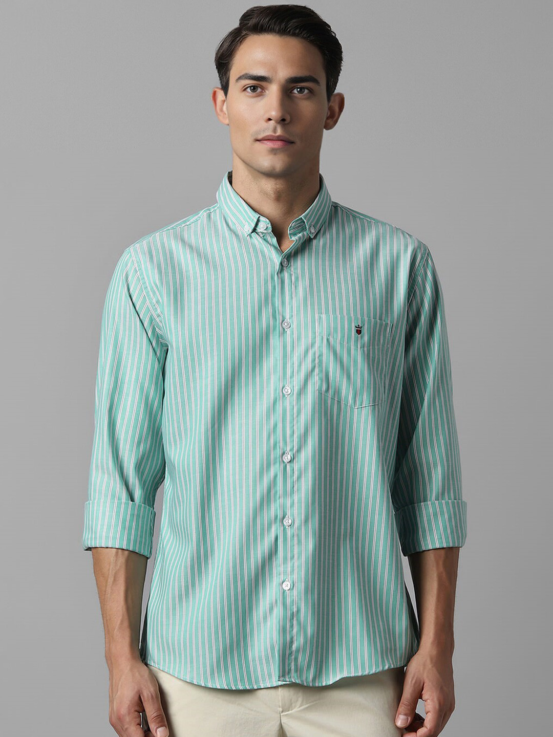 Louis Philippe Sport Slim Fit Striped Button Down Collar Long Sleeves Cotton Casual Shirt, Green
Louis Philippe Sport Slim Fit Striped Button Down Collar Long Sleeves Cotton Casual Shirt, Green