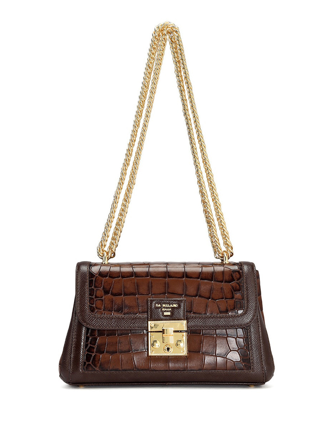 Da Milano Animal Textured Leather Structured Sling Bag, Brown
Da Milano Animal Textured Leather Structured Sling Bag, Brown