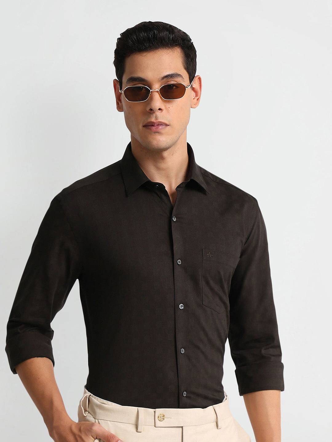 Arrow Slim Fit Checked Self Design Spread Collar Long Sleeves Cotton Formal Shirt, Brown
Arrow Slim Fit Checked Self Design Spread Collar Long Sleeves Cotton Formal Shirt, Brown
