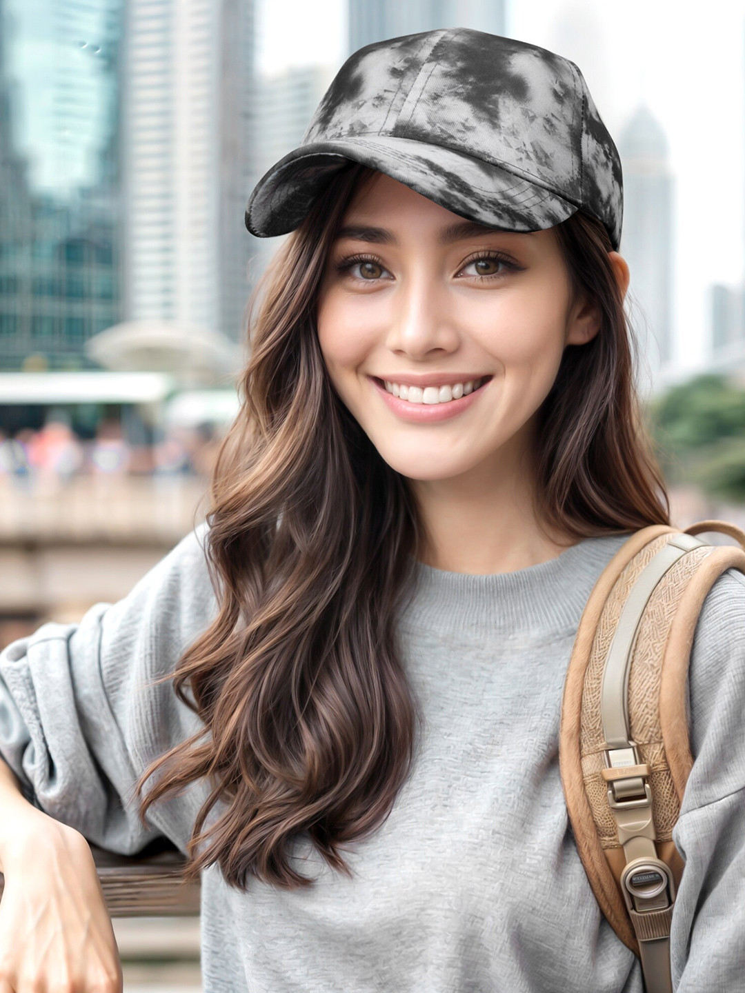 JENNA Women Printed Baseball Cap, Black
JENNA Women Printed Baseball Cap, Black