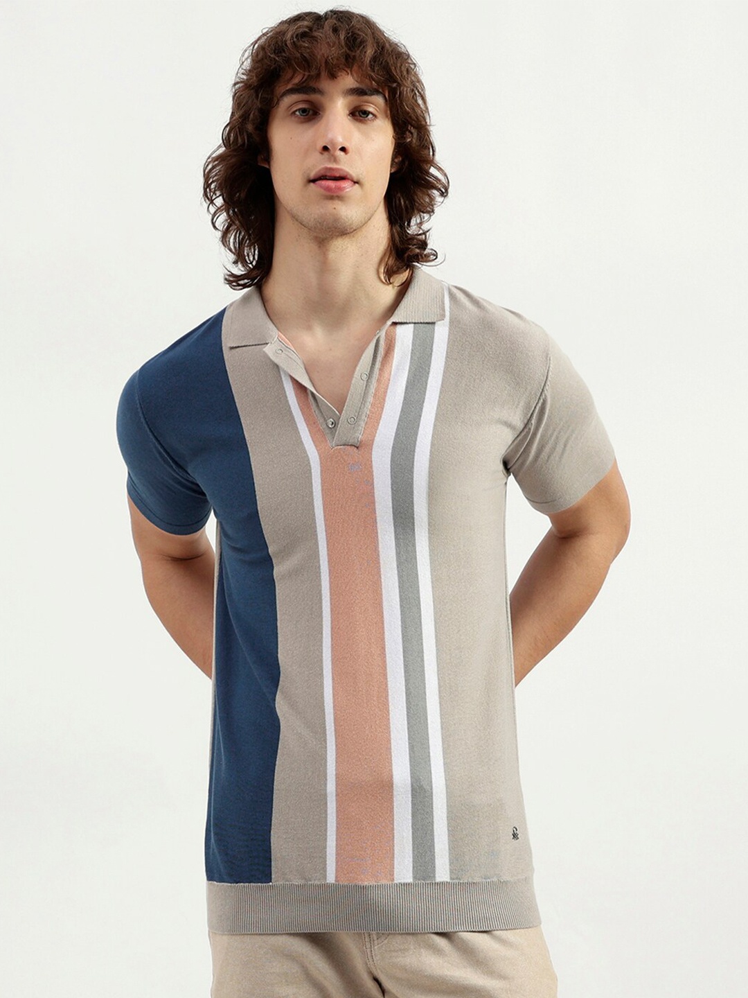 United Colors of Benetton Striped Polo Collar Short Sleeves Pure Cotton T-shirt, Multi
United Colors of Benetton Striped Polo Collar Short Sleeves Pure Cotton T-shirt, Multi
