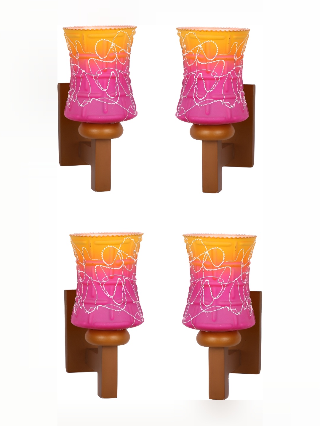 1ST TIME Pink & Yellow Printed 4 Pcs Contemporary Cylindrical Shaped Glass Wall Lamp
1ST TIME Pink & Yellow Printed 4 Pcs Contemporary Cylindrical Shaped Glass Wall Lamp