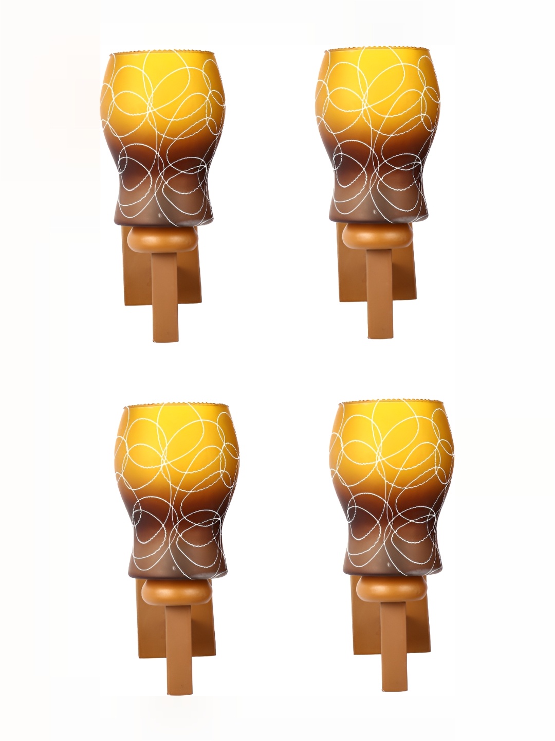1ST TIME GoldToned and Brown 4 Pieces Glass Contemporary Bell Shaped Wall Lamps, Gold
1ST TIME GoldToned and Brown 4 Pieces Glass Contemporary Bell Shaped Wall Lamps, Gold