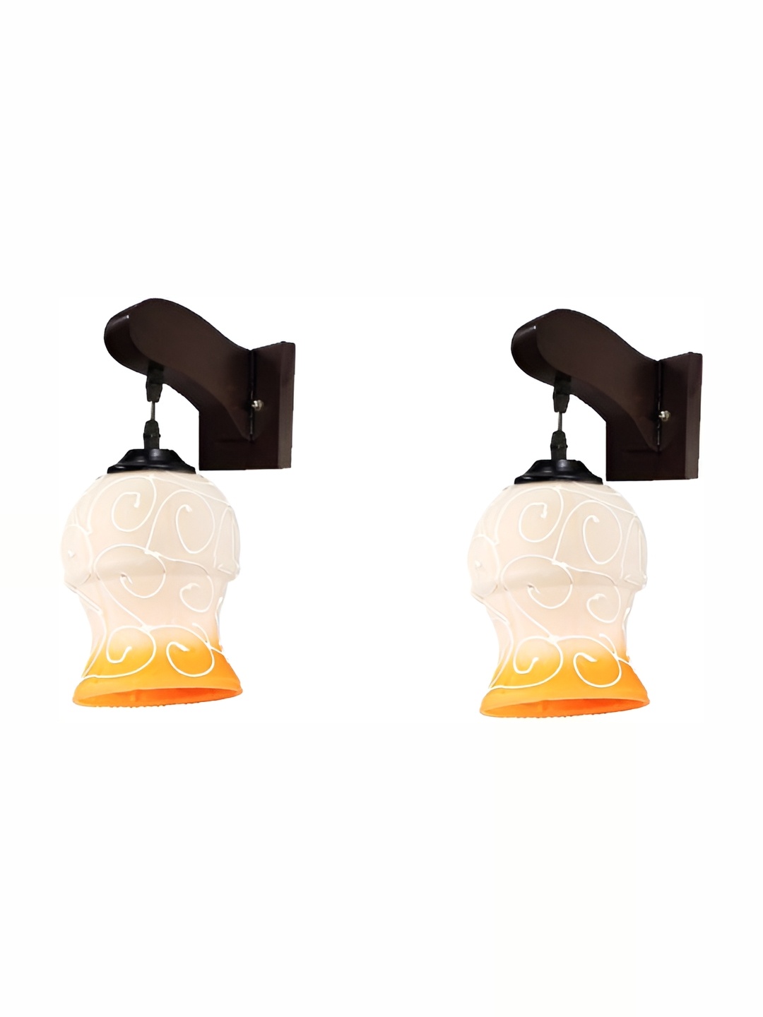 1ST TIME Orange & Off White 2 Pieces Printed Glass Bell Shaped Contemporary Wall Lamps
1ST TIME Orange & Off White 2 Pieces Printed Glass Bell Shaped Contemporary Wall Lamps