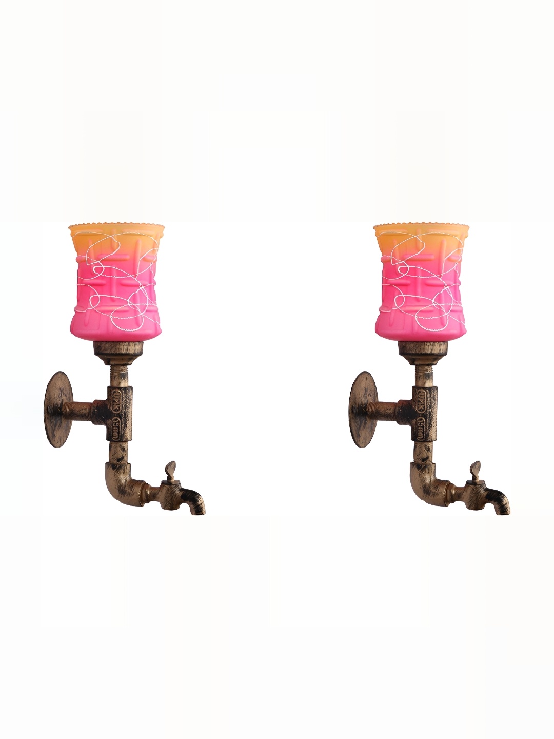 1ST TIME Pink & Orange 2 Pieces Printed Glass Abstract Shaped Contemporary Wall Lamps
1ST TIME Pink & Orange 2 Pieces Printed Glass Abstract Shaped Contemporary Wall Lamps