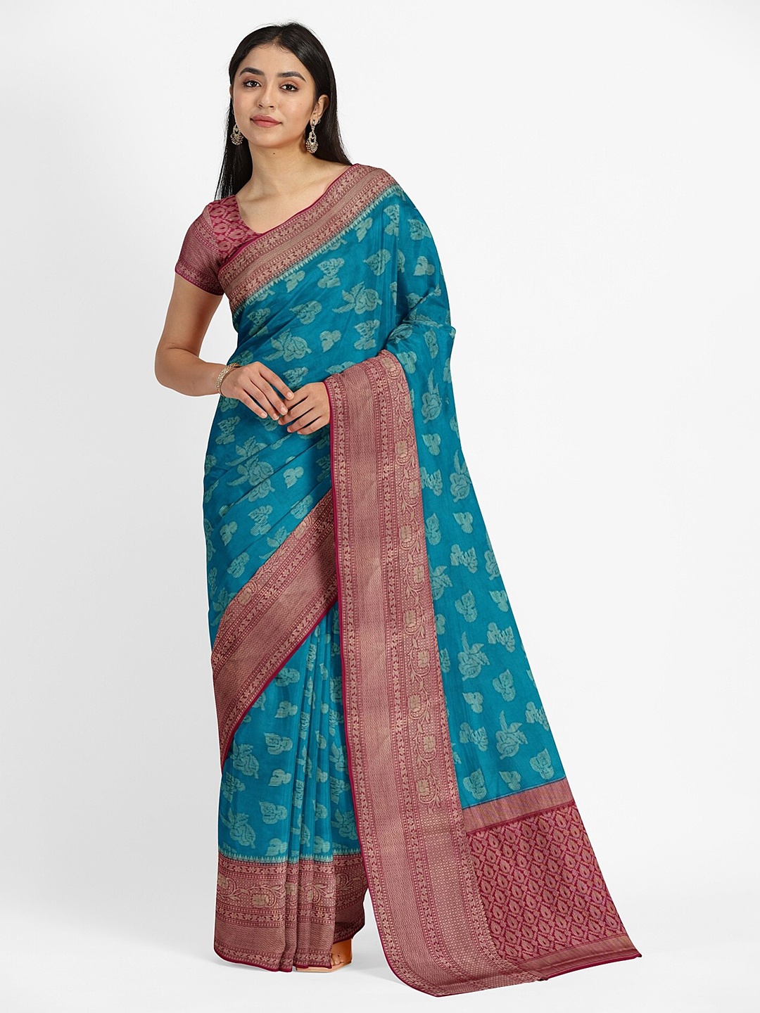 Muskan Fashion Floral Woven Design Zari Pure Georgette Banarasi Saree, Turquoise blue
Muskan Fashion Floral Woven Design Zari Pure Georgette Banarasi Saree, Turquoise blue