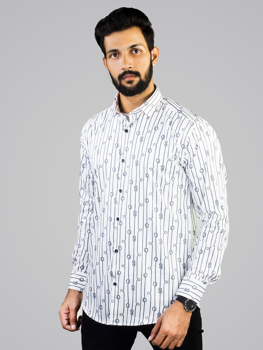 INDIAN THREADS Comfort Striped Cotton Casual Shirt, White
INDIAN THREADS Comfort Striped Cotton Casual Shirt, White