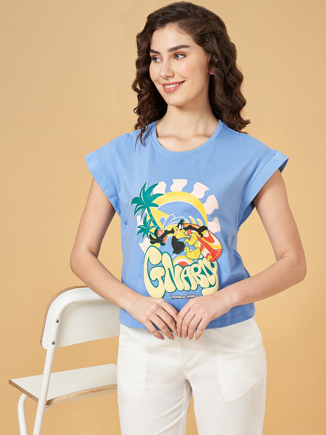 Honey by Pantaloons Round Neck Graphic Printed Extended Sleeves Cotton Regular Fit T-shirt, Blue
Honey by Pantaloons Round Neck Graphic Printed Extended Sleeves Cotton Regular Fit T-shirt, Blue