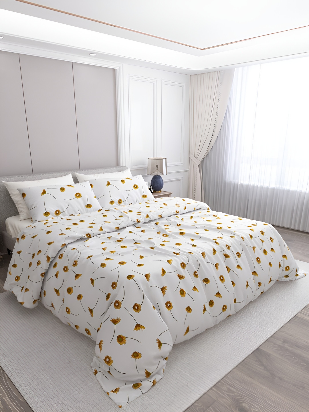 LABHAM Orange & White Floral Printed Cotton 250 TC King Bedsheet With 2 Pillow Covers
LABHAM Orange & White Floral Printed Cotton 250 TC King Bedsheet With 2 Pillow Covers