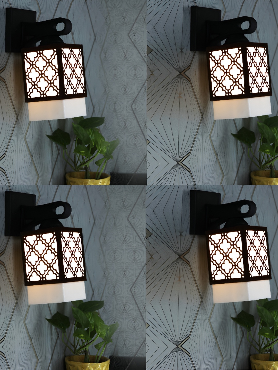 1ST TIME White & Black 4 Pieces Textured Wooden Traditional Square Shaped Wall Lamps
1ST TIME White & Black 4 Pieces Textured Wooden Traditional Square Shaped Wall Lamps