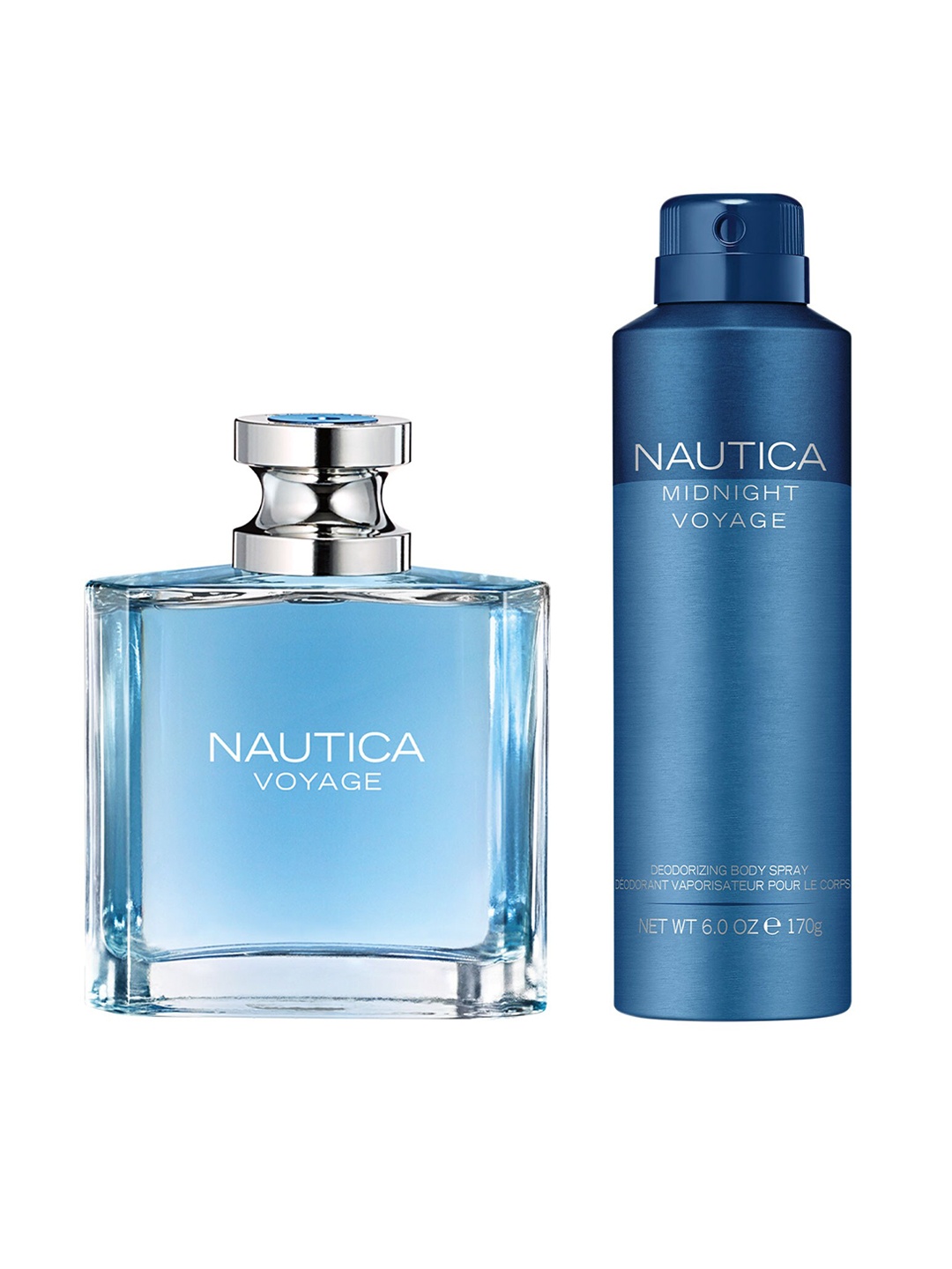 Nautica Men Voyage Eau De Toilette - 100ml & Midnight Voyage Deodorant Body Spray - 170g, Transparent
Nautica Men Voyage Eau De Toilette - 100ml & Midnight Voyage Deodorant Body Spray - 170g, Transparent