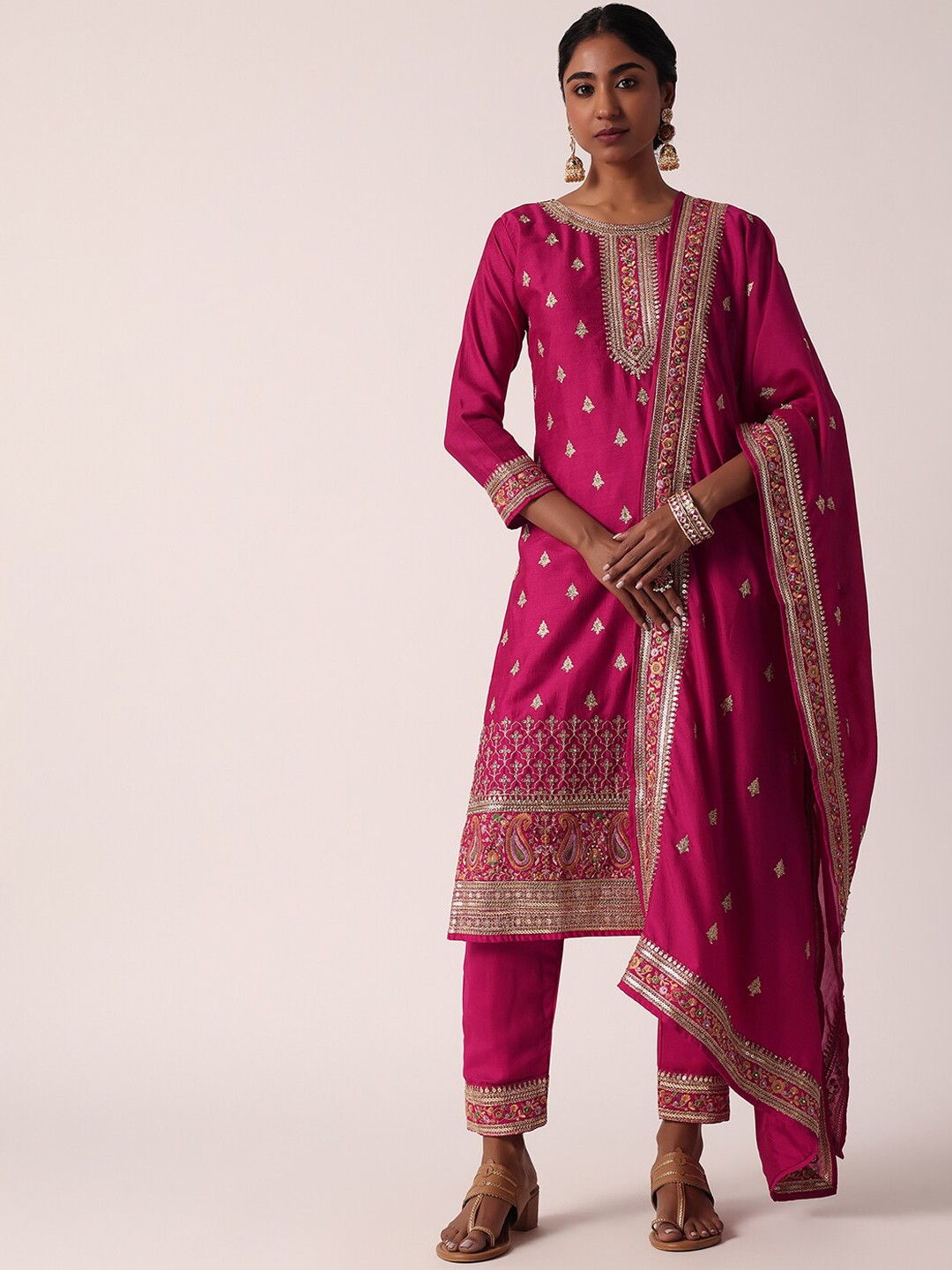 KALKI Fashion Floral Embroidered Sequinned Kurta With Trousers & Dupatta, Pink
KALKI Fashion Floral Embroidered Sequinned Kurta With Trousers & Dupatta, Pink