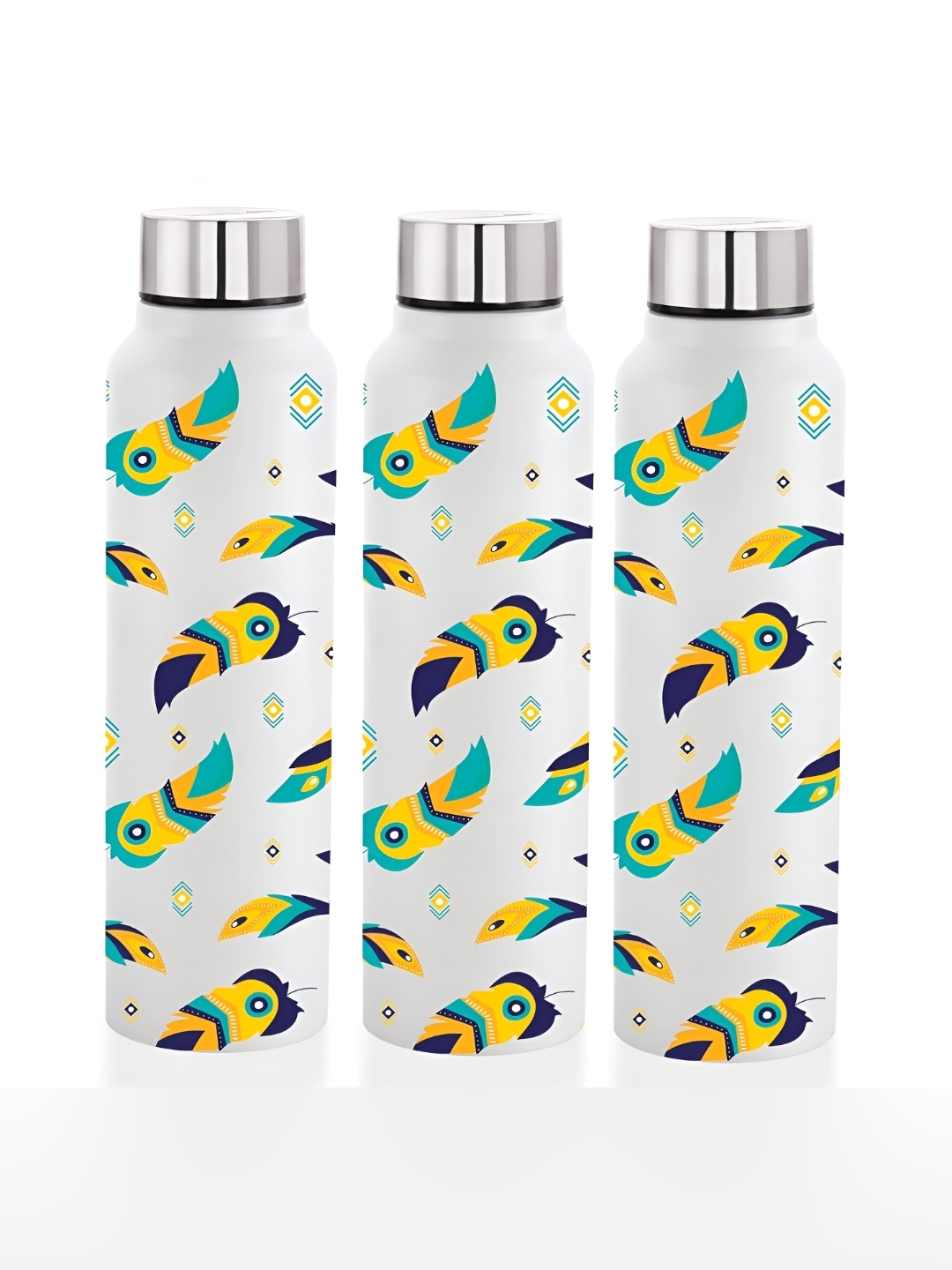 NIRLON White 3 Pieces Printed Stainless Steel Single Wall Vacuum Water Bottles 1 L Each
NIRLON White 3 Pieces Printed Stainless Steel Single Wall Vacuum Water Bottles 1 L Each