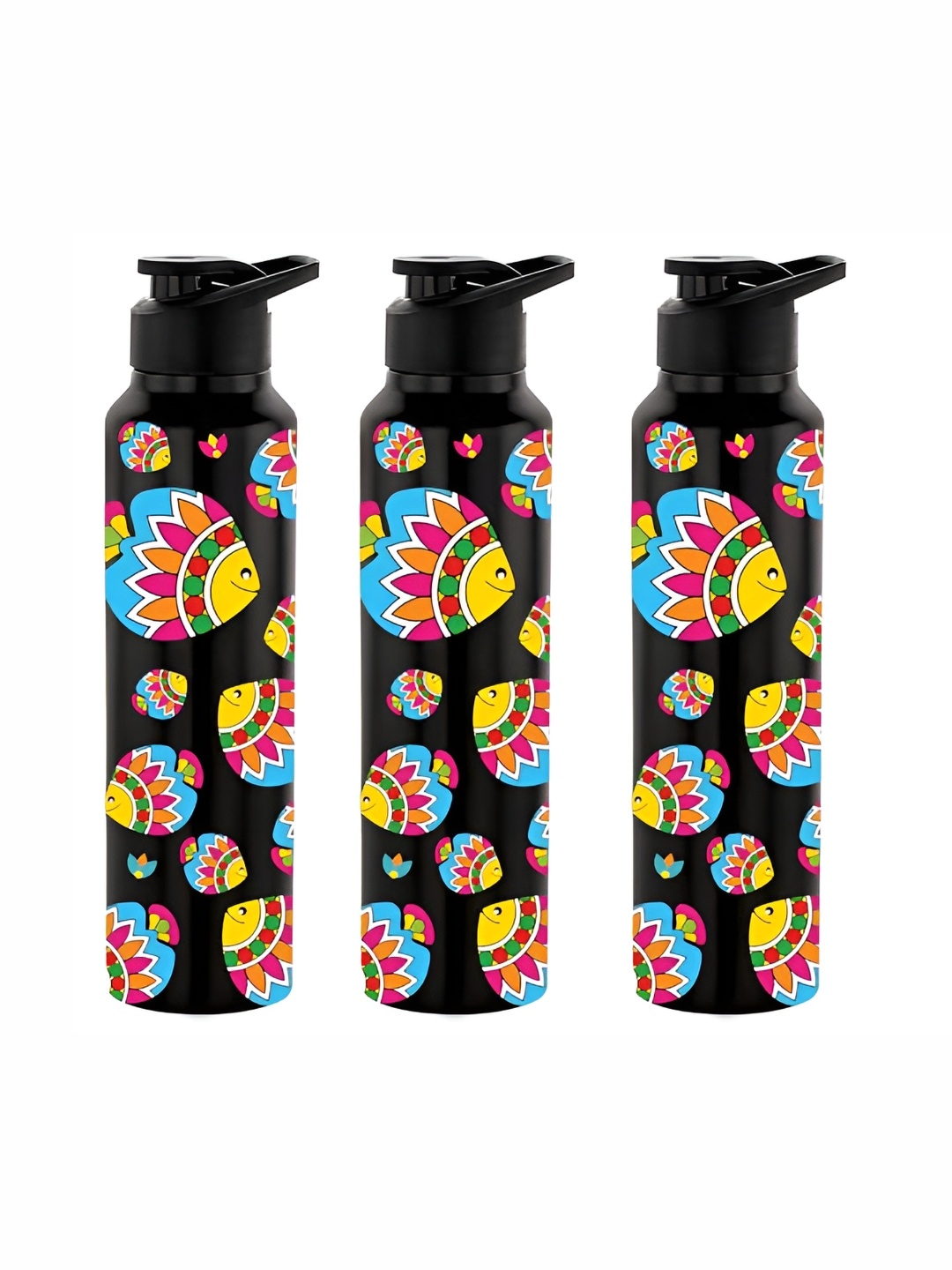 NIRLON Black 3 Pieces Printed Stainless Steel Single Wall Vacuum Water Bottles 1 L Each
NIRLON Black 3 Pieces Printed Stainless Steel Single Wall Vacuum Water Bottles 1 L Each