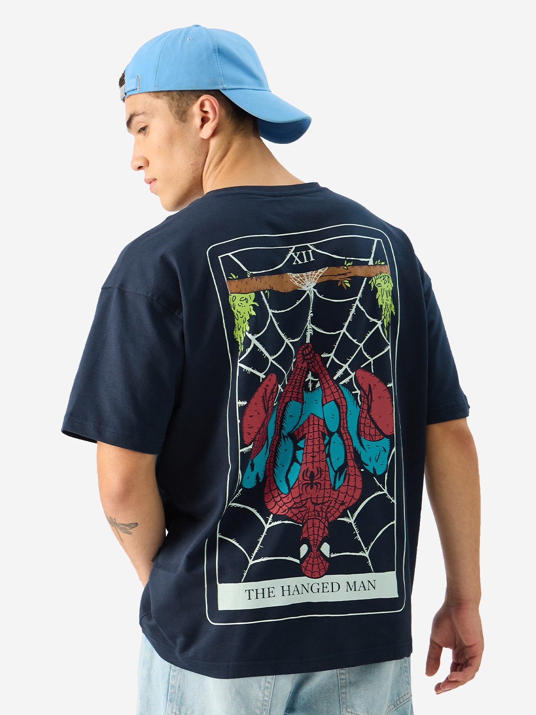 The Souled Store Spider-Man: The Hanged Man Graphic Printed Cotton Oversized T-shirt, Navy blue
The Souled Store Spider-Man: The Hanged Man Graphic Printed Cotton Oversized T-shirt, Navy blue