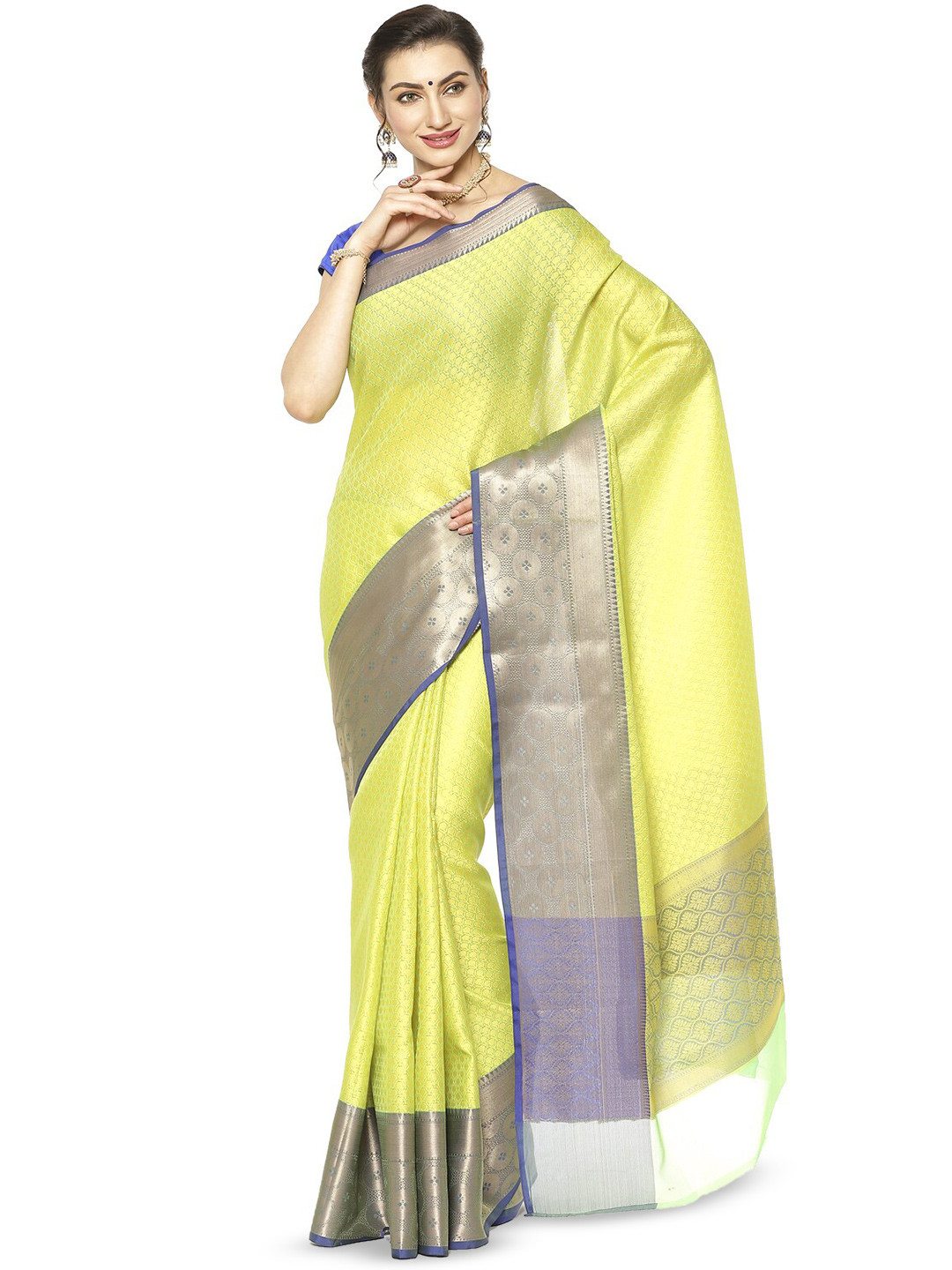 Humairah Ethnic Motifs Woven Design Zari Banarasi Saree, Green 
Humairah Ethnic Motifs Woven Design Zari Banarasi Saree, Green