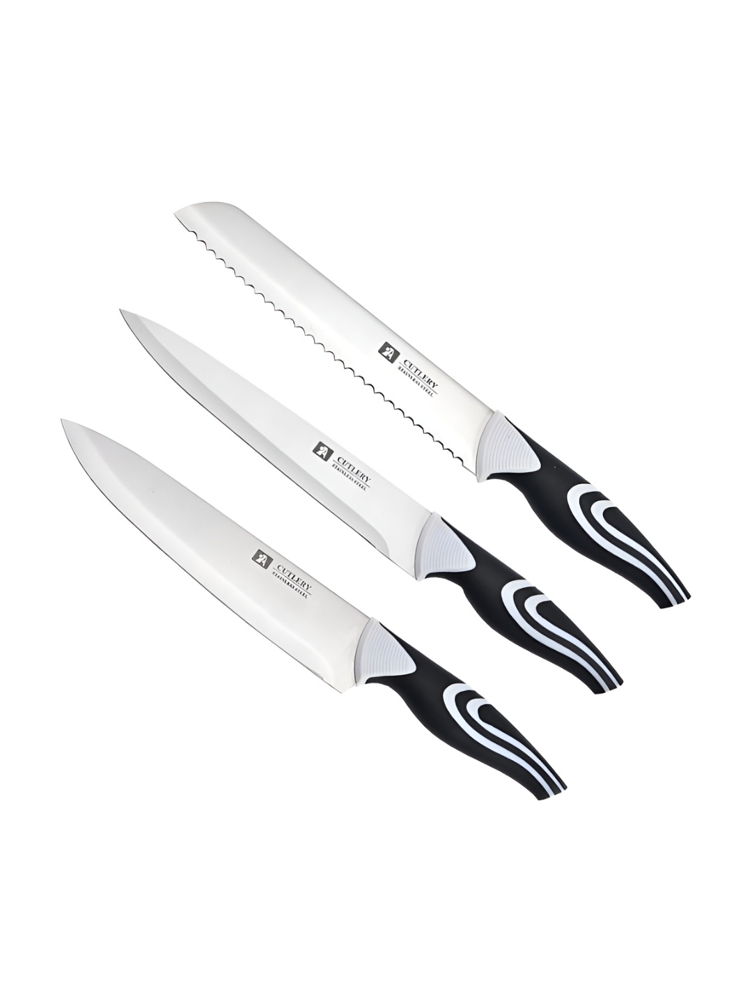 P-Plus International Silver Toned & Black 3 Pieces Stainless Steel Kitchen Knife
P-Plus International Silver Toned & Black 3 Pieces Stainless Steel Kitchen Knife
