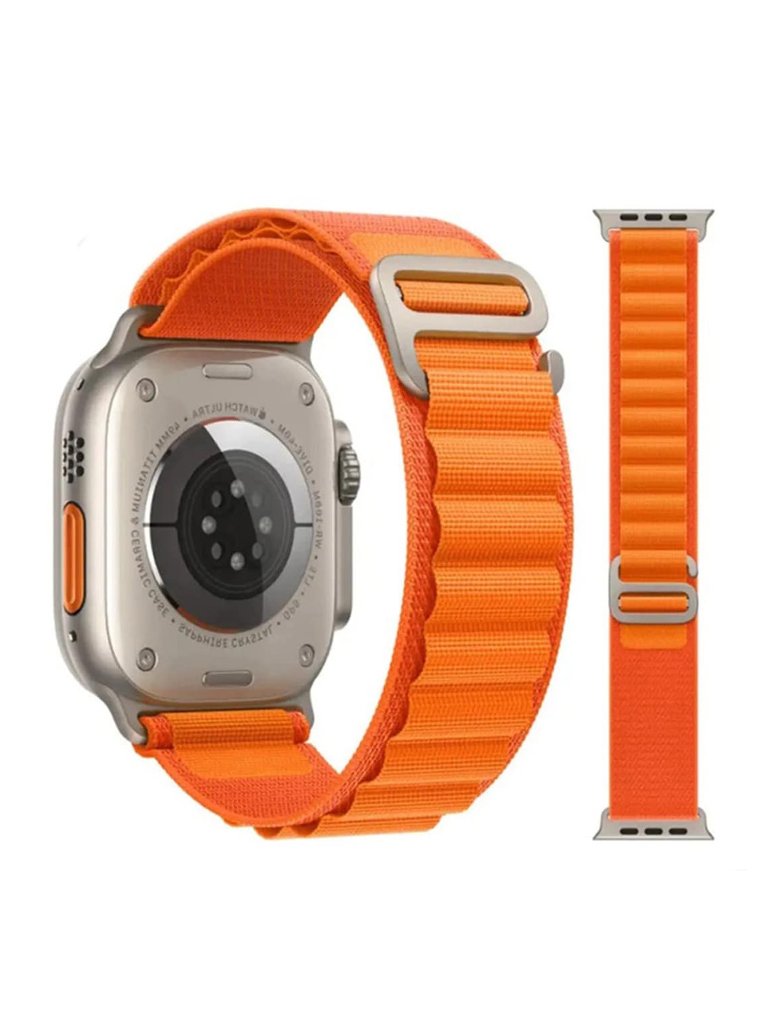 PEEPERLY Men Ultra Loom Nylon Watch Band for Apple Watch, Orange