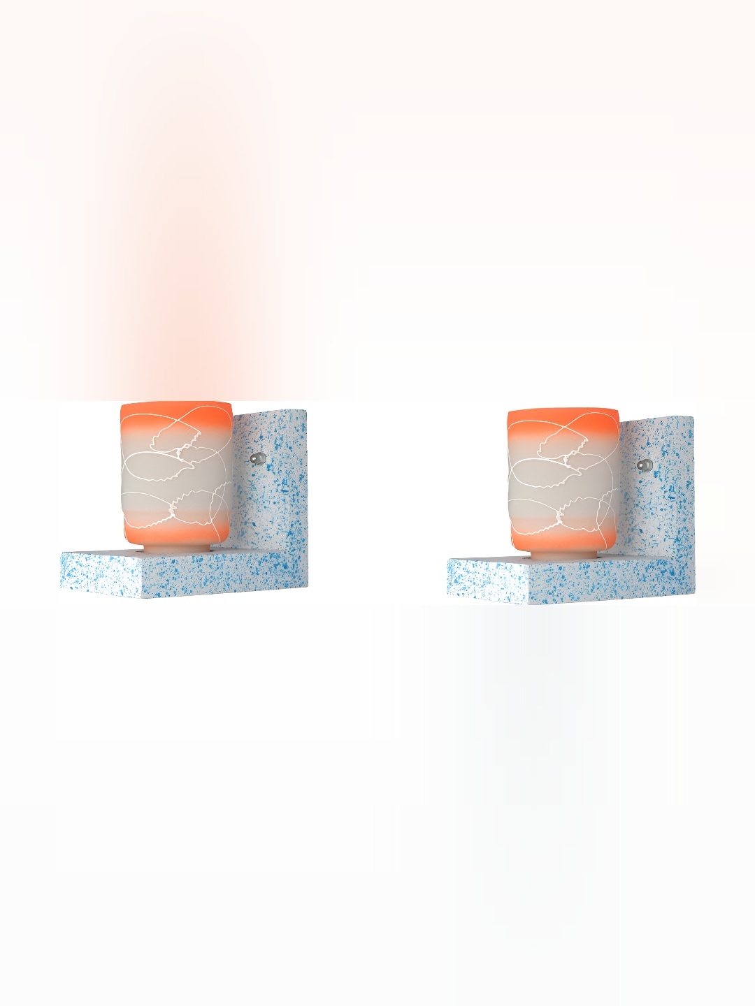 1ST TIME Orange & Blue 2 Pieces Textured Glass Traditional Cylinder Shaped Wall Lamps
1ST TIME Orange & Blue 2 Pieces Textured Glass Traditional Cylinder Shaped Wall Lamps