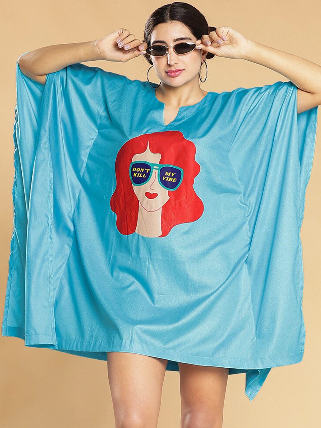 LetsDressUp Notch Neck Graphic Printed Kimono Sleeves Kaftan Dress, Turquoise blue
LetsDressUp Notch Neck Graphic Printed Kimono Sleeves Kaftan Dress, Turquoise blue