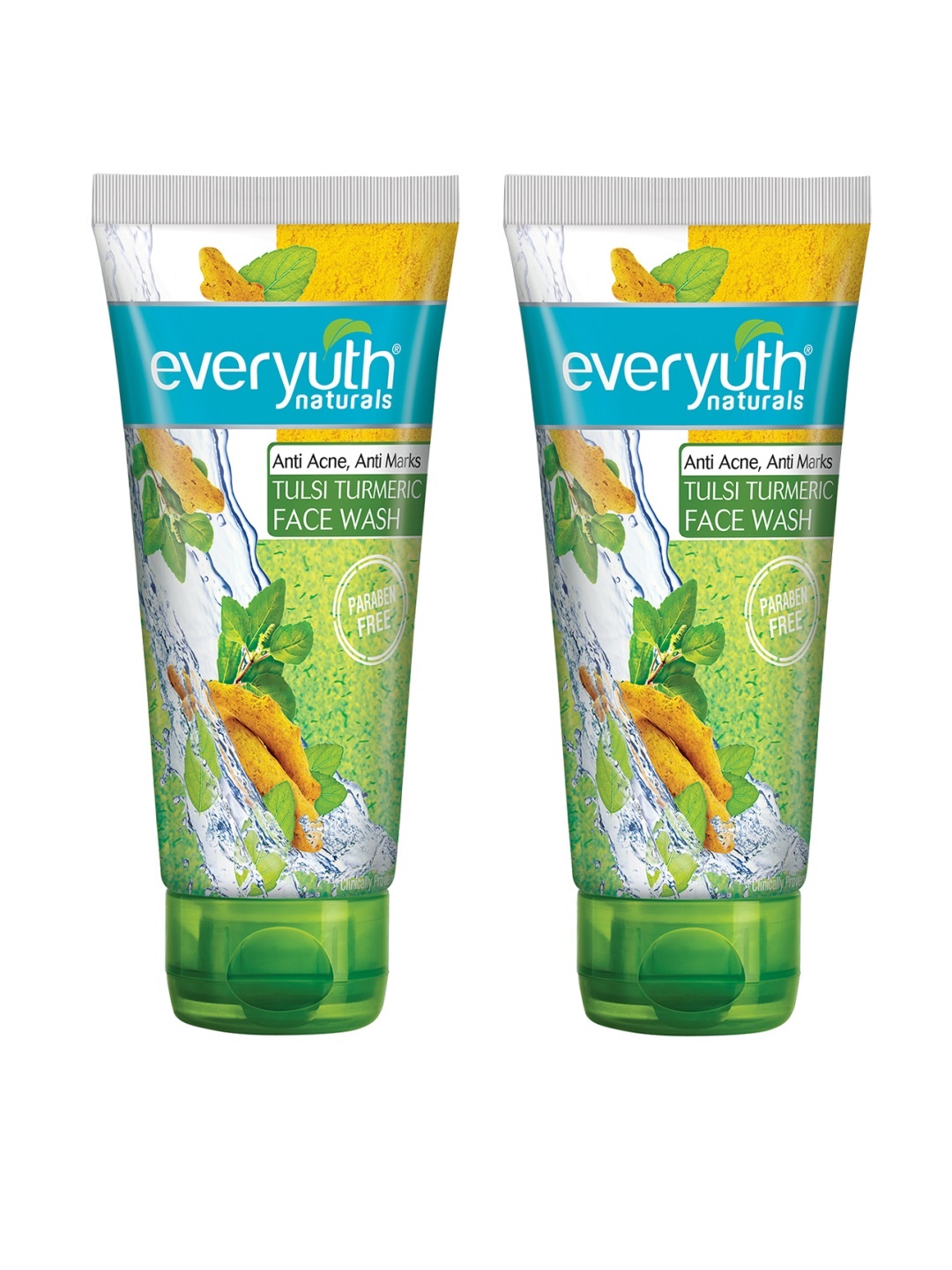 everyuth Naturals Set of 2 Anti Acne & Anti Marks Tulsi Turmeric Face Wash - 150g Each, Green
everyuth Naturals Set of 2 Anti Acne & Anti Marks Tulsi Turmeric Face Wash - 150g Each, Green