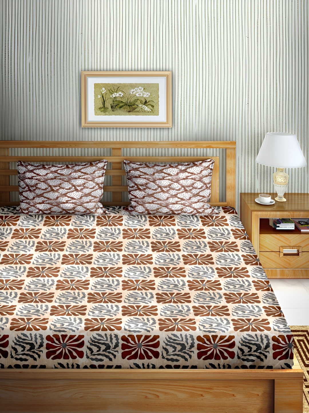 Aura Brown & Grey Abstract Cotton 180 TC King Bedsheet With 2 Pillow Covers
Aura Brown & Grey Abstract Cotton 180 TC King Bedsheet With 2 Pillow Covers