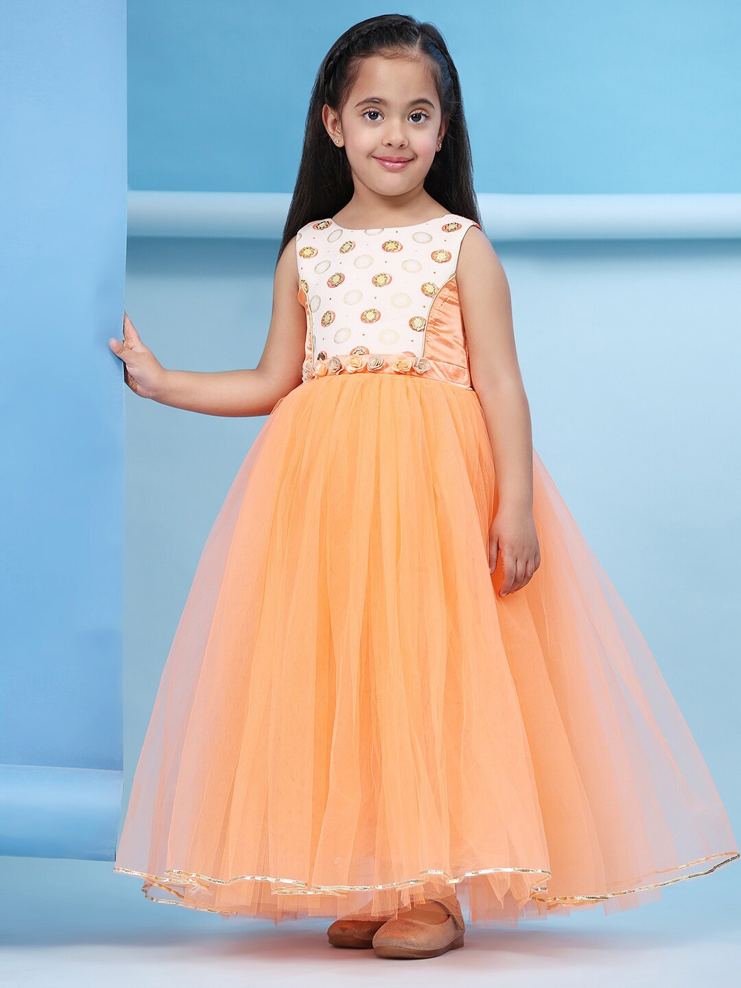 Toy Balloon kids Girls Round Neck Floral Print Net Fit & Flare Maxi Dress, Orange
Toy Balloon kids Girls Round Neck Floral Print Net Fit & Flare Maxi Dress, Orange
