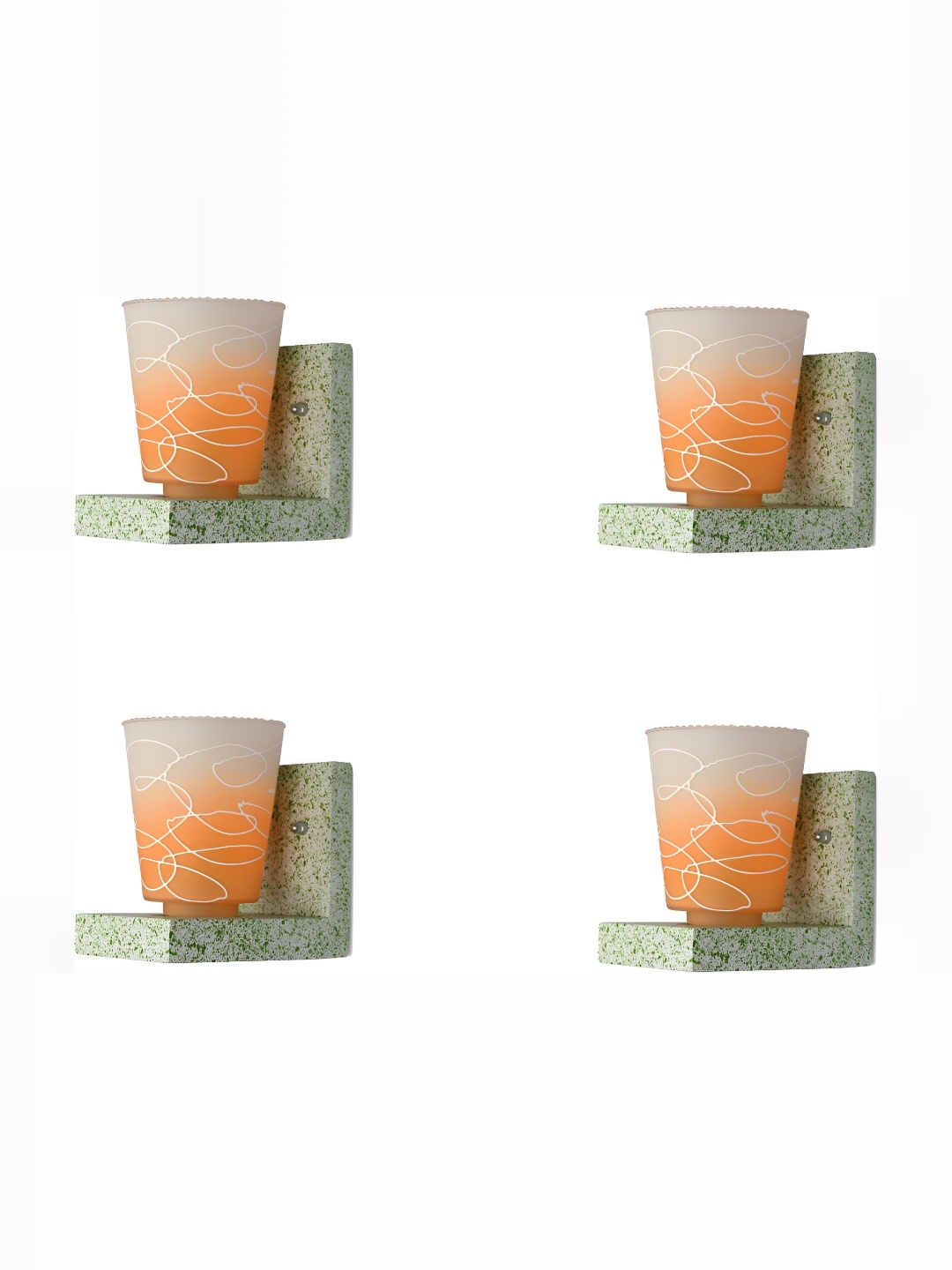1ST TIME Orange & White 4 Pieces Printed Glass Abstract Shaped Contemporary Wall Lamps
1ST TIME Orange & White 4 Pieces Printed Glass Abstract Shaped Contemporary Wall Lamps