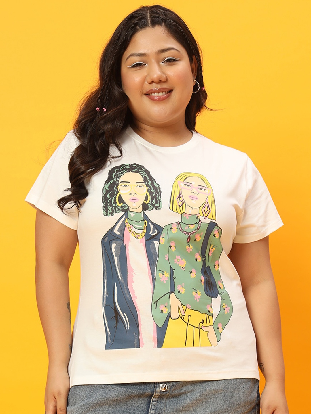 BEYOUND SIZE - THE DRY STATE Plus Size Graphic Printed Round Neck Cotton T-shirt, Off white
BEYOUND SIZE - THE DRY STATE Plus Size Graphic Printed Round Neck Cotton T-shirt, Off white