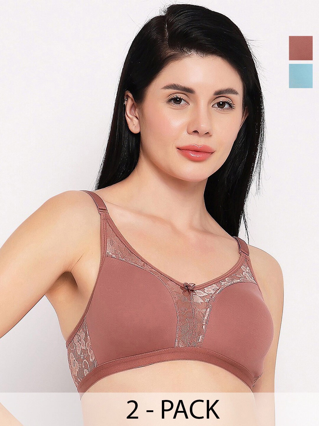 TOFTY Pack Of 2 Full Coverage Non Padded Cotton T-shirt Bra With All Day Comfort, Brown
TOFTY Pack Of 2 Full Coverage Non Padded Cotton T-shirt Bra With All Day Comfort, Brown