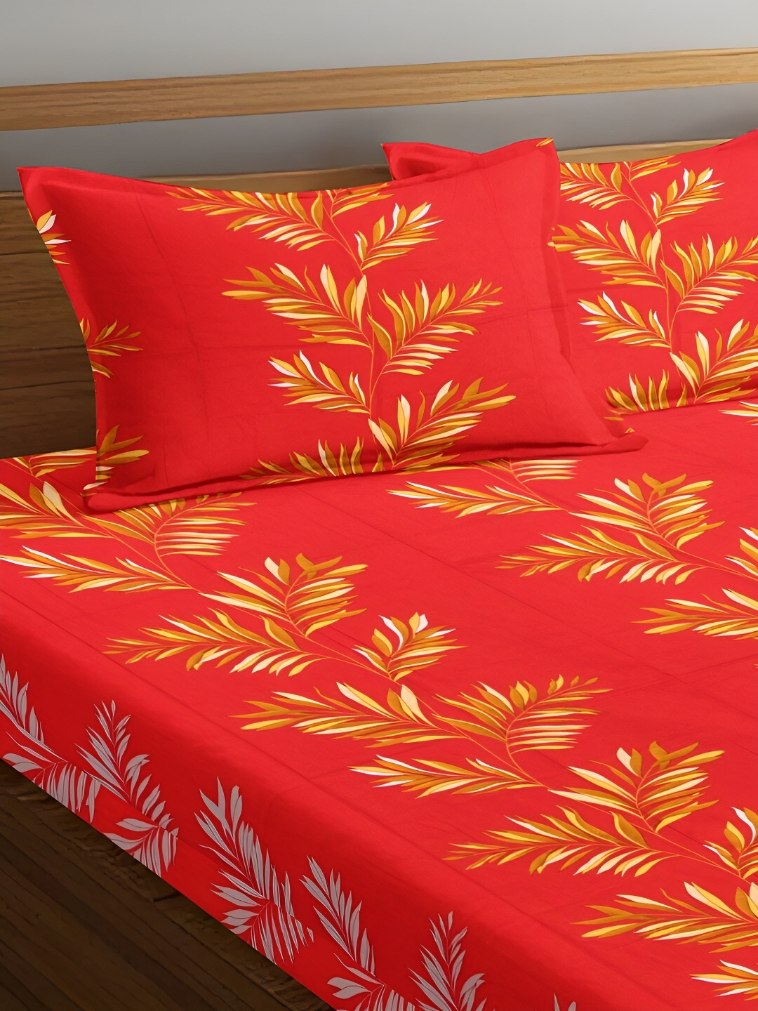 Srijee Decors Red & Yellow Floral Pure Cotton 250 TC Queen Bedsheet With 2 Pillow Covers
Srijee Decors Red & Yellow Floral Pure Cotton 250 TC Queen Bedsheet With 2 Pillow Covers