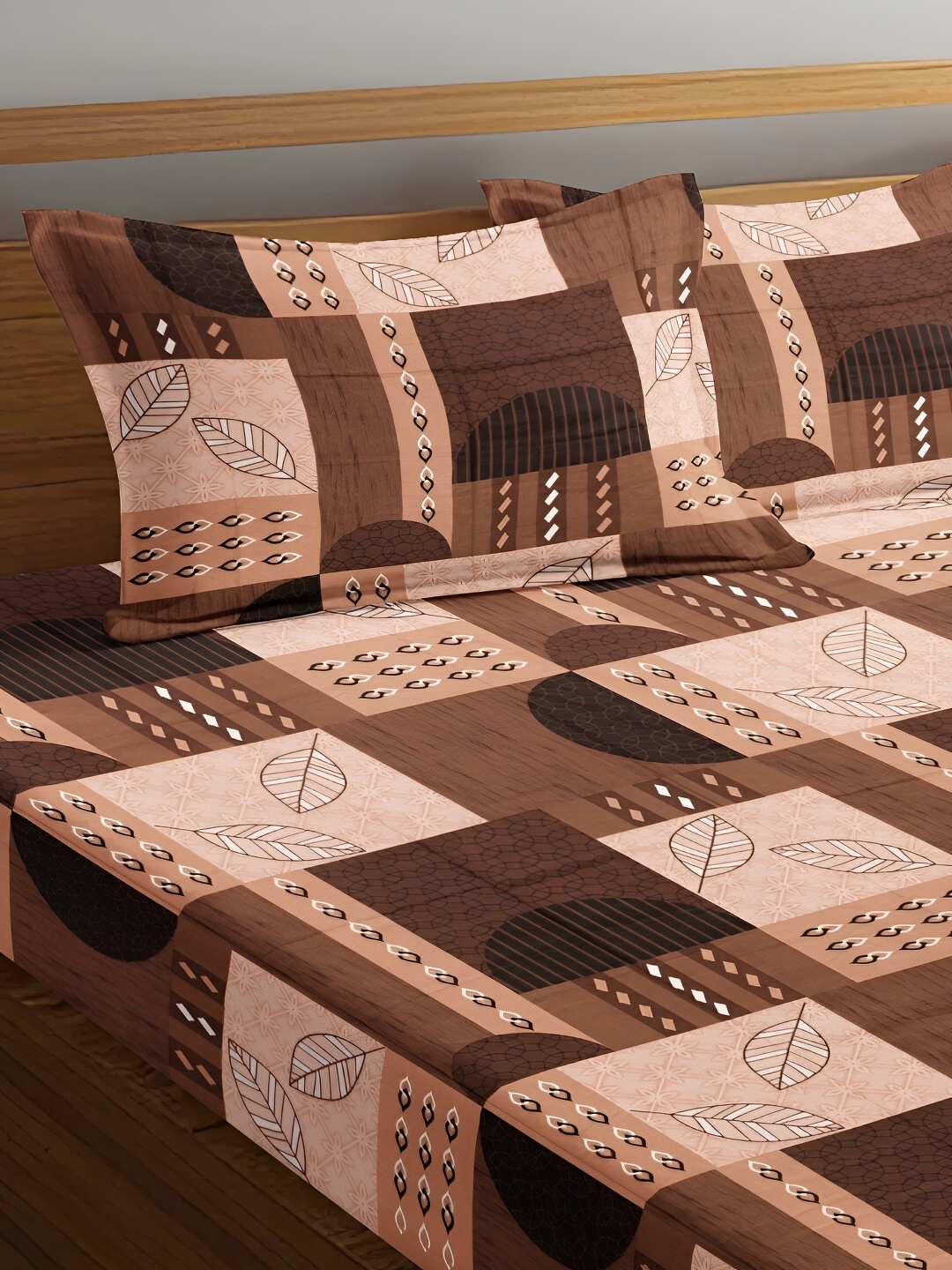 Srijee Decors Beige & Brown Floral Pure Cotton 250 TC Queen Bedsheet With 2 Pillow Covers
Srijee Decors Beige & Brown Floral Pure Cotton 250 TC Queen Bedsheet With 2 Pillow Covers
