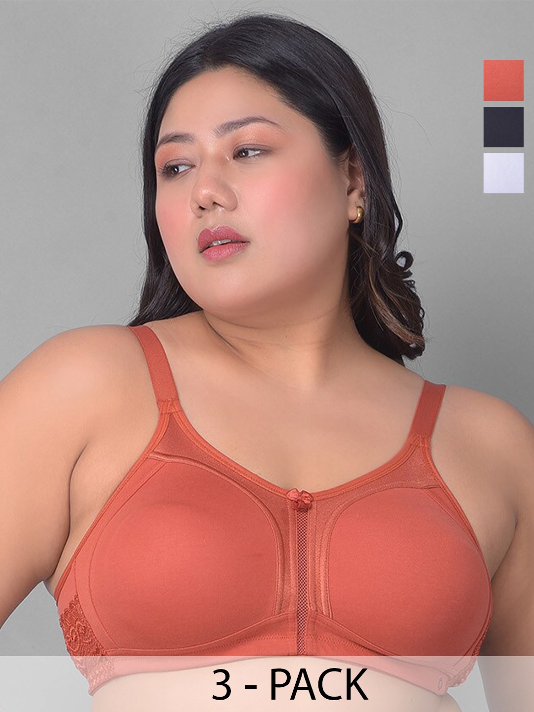 Dollar Missy Plus Size Pack Of 3 Full Coverage Non Padded Everyday Bra - All Day Comfort, Black
Dollar Missy Plus Size Pack Of 3 Full Coverage Non Padded Everyday Bra - All Day Comfort, Black