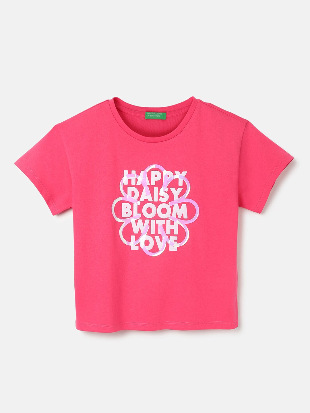 United Colors of Benetton Girls Round Neck Short Sleeves Typography Printed Cotton T-shirt, Pink
United Colors of Benetton Girls Round Neck Short Sleeves Typography Printed Cotton T-shirt, Pink