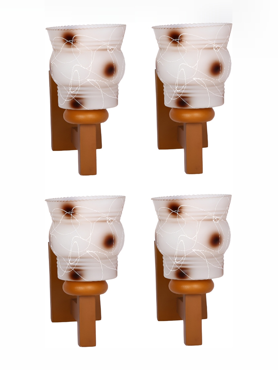 1ST TIME White & Brown 4 Pieces Printed Glass Traditional Abstract Shaped Wall Lamps
1ST TIME White & Brown 4 Pieces Printed Glass Traditional Abstract Shaped Wall Lamps