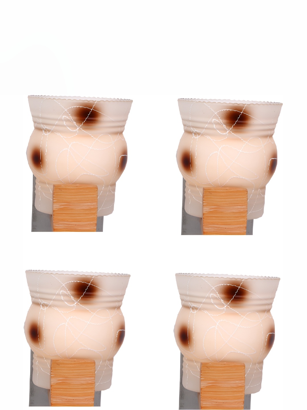 1ST TIME White & Brown 4 Pieces Printed Glass Abstract Shaped Contemporary Wall Lamps
1ST TIME White & Brown 4 Pieces Printed Glass Abstract Shaped Contemporary Wall Lamps