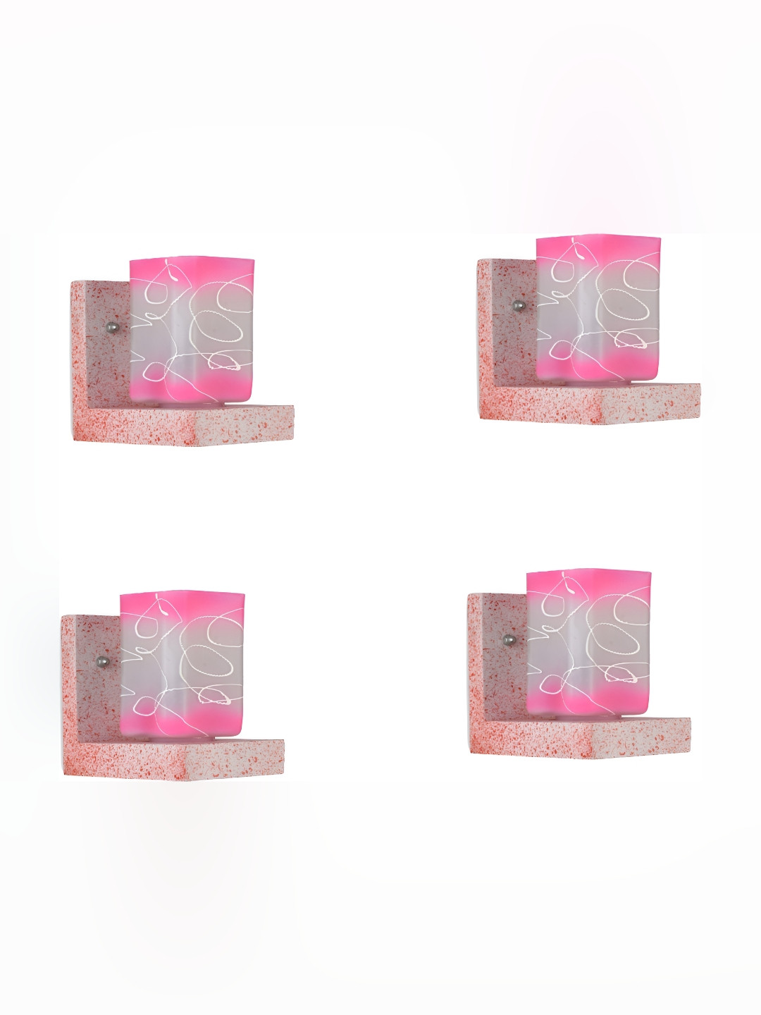 1ST TIME Pink & White 4 Pieces Textured Glass Traditional Square Shaped Wall Lamp
1ST TIME Pink & White 4 Pieces Textured Glass Traditional Square Shaped Wall Lamp