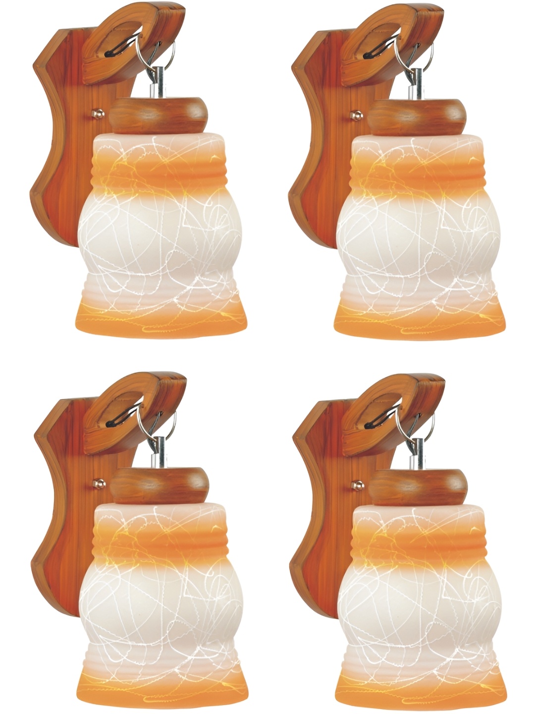 1ST TIME White & Orange 4 Pcs Printed Bell Shaped Contemporary Glass Wall Lamps
1ST TIME White & Orange 4 Pcs Printed Bell Shaped Contemporary Glass Wall Lamps