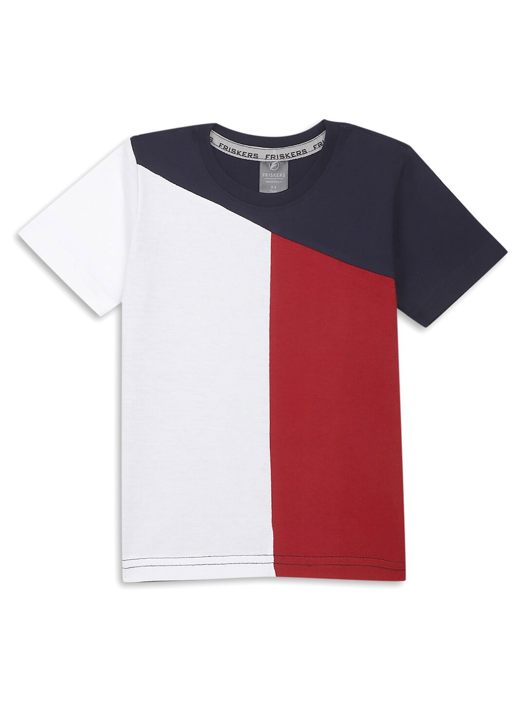 Friskers Boys Colourblocked Cotton Round Neck Short Sleeves Casual T-shirt, Navy blue
Friskers Boys Colourblocked Cotton Round Neck Short Sleeves Casual T-shirt, Navy blue