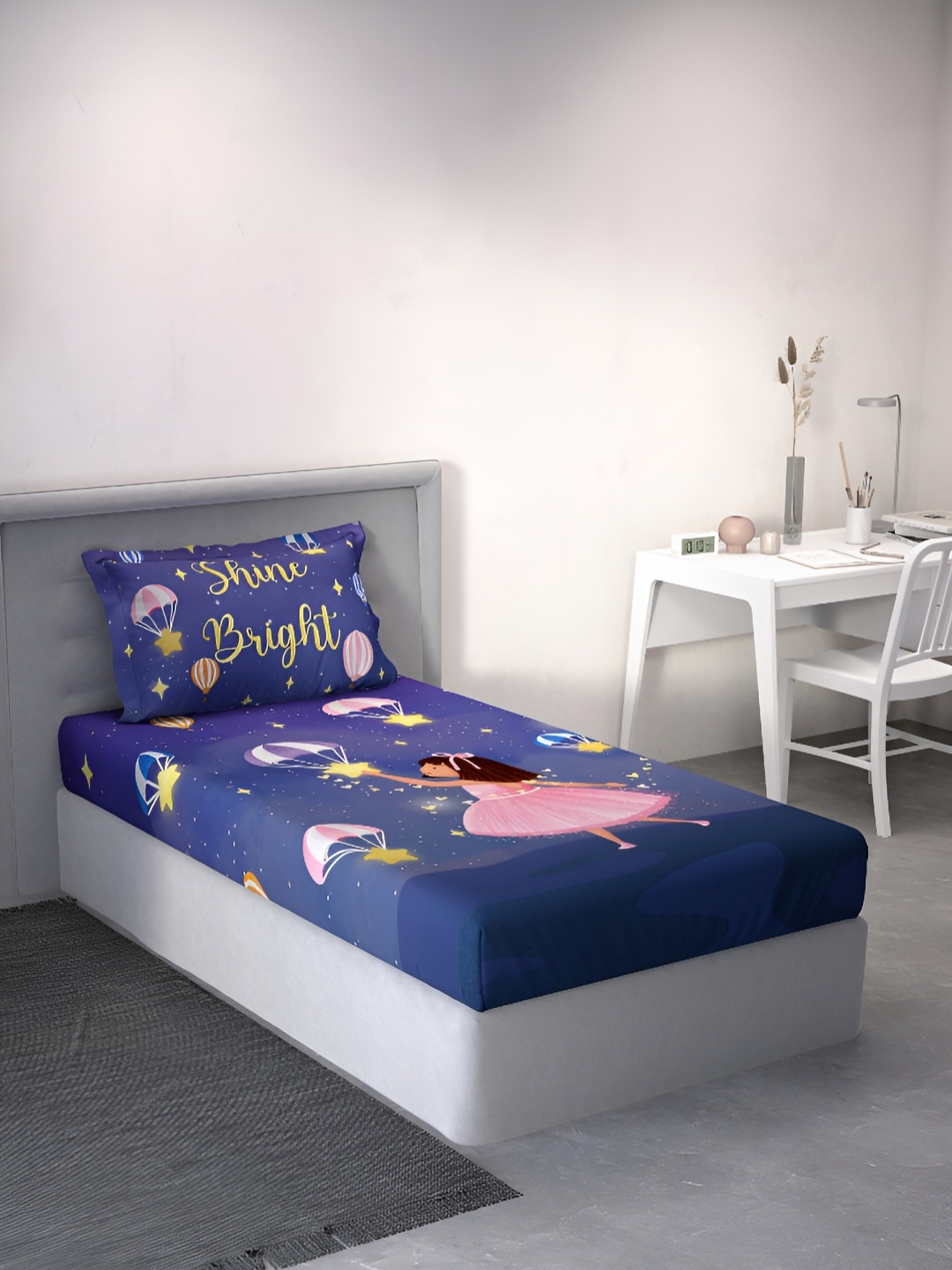 DDecor Blue & Pink Cartoon Characters Cotton 144 TC Single Bedsheet With 1 Pillow Cover
DDecor Blue & Pink Cartoon Characters Cotton 144 TC Single Bedsheet With 1 Pillow Cover
