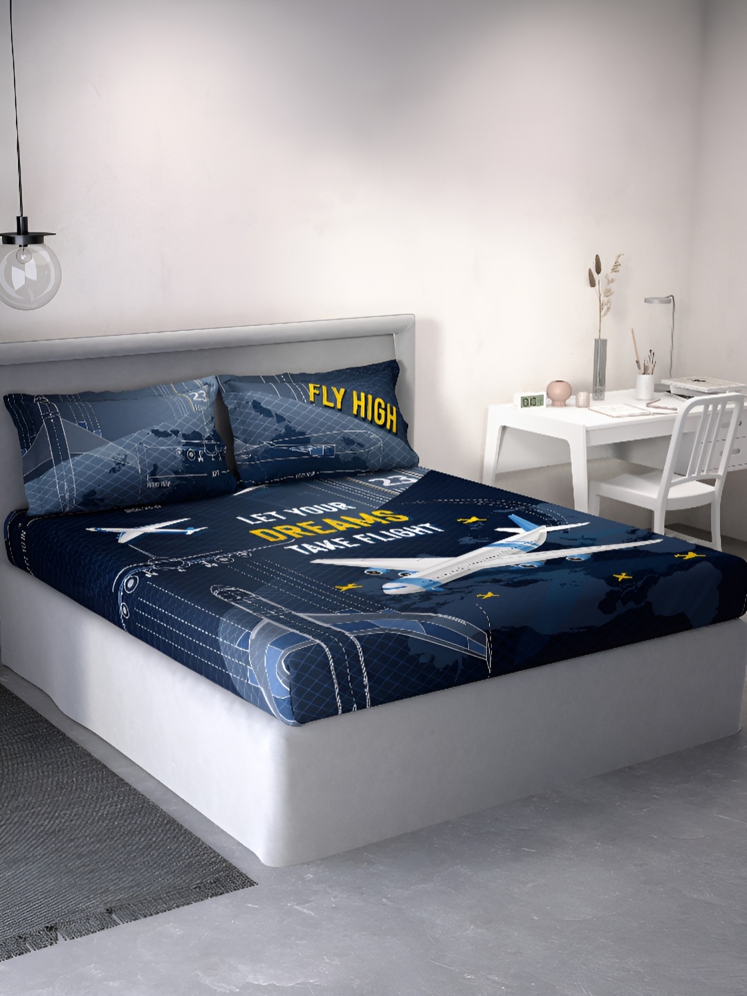 DDecor Blue & White Graphic Printed Cotton 144 TC Queen Bedsheet With 2 Pillow Covers
DDecor Blue & White Graphic Printed Cotton 144 TC Queen Bedsheet With 2 Pillow Covers