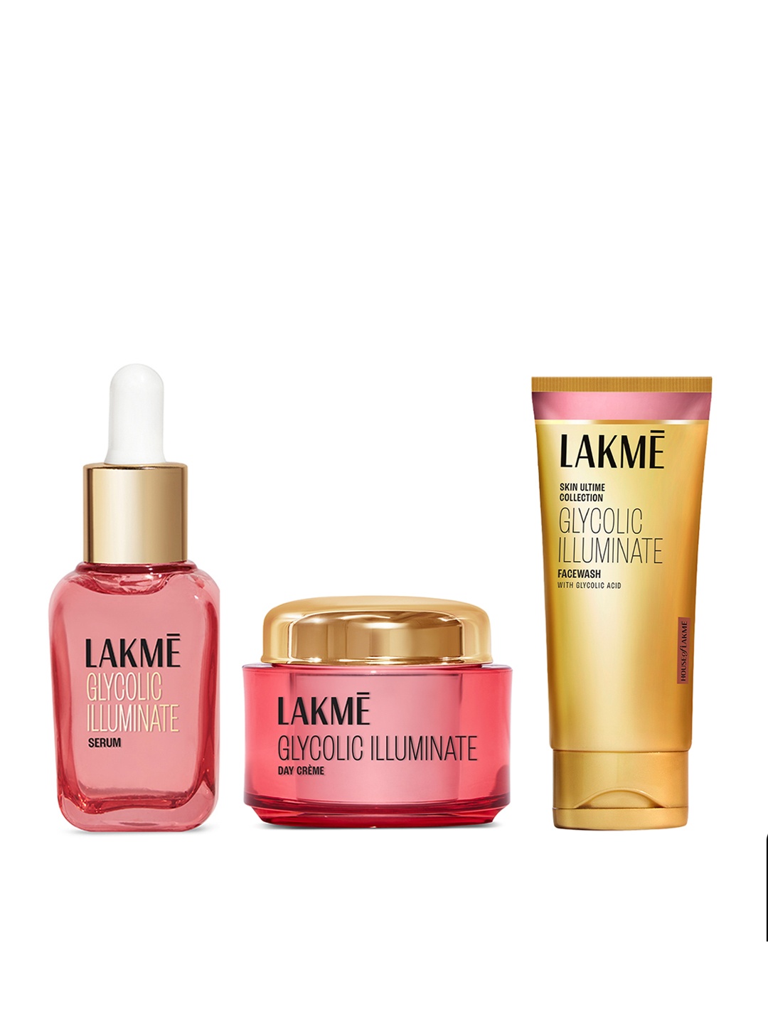 Lakme Glycolic Illuminate Set of Day Creme 50 g + Face Serum 30 ml + Face Wash 100 g, Pink
Lakme Glycolic Illuminate Set of Day Creme 50 g + Face Serum 30 ml + Face Wash 100 g, Pink