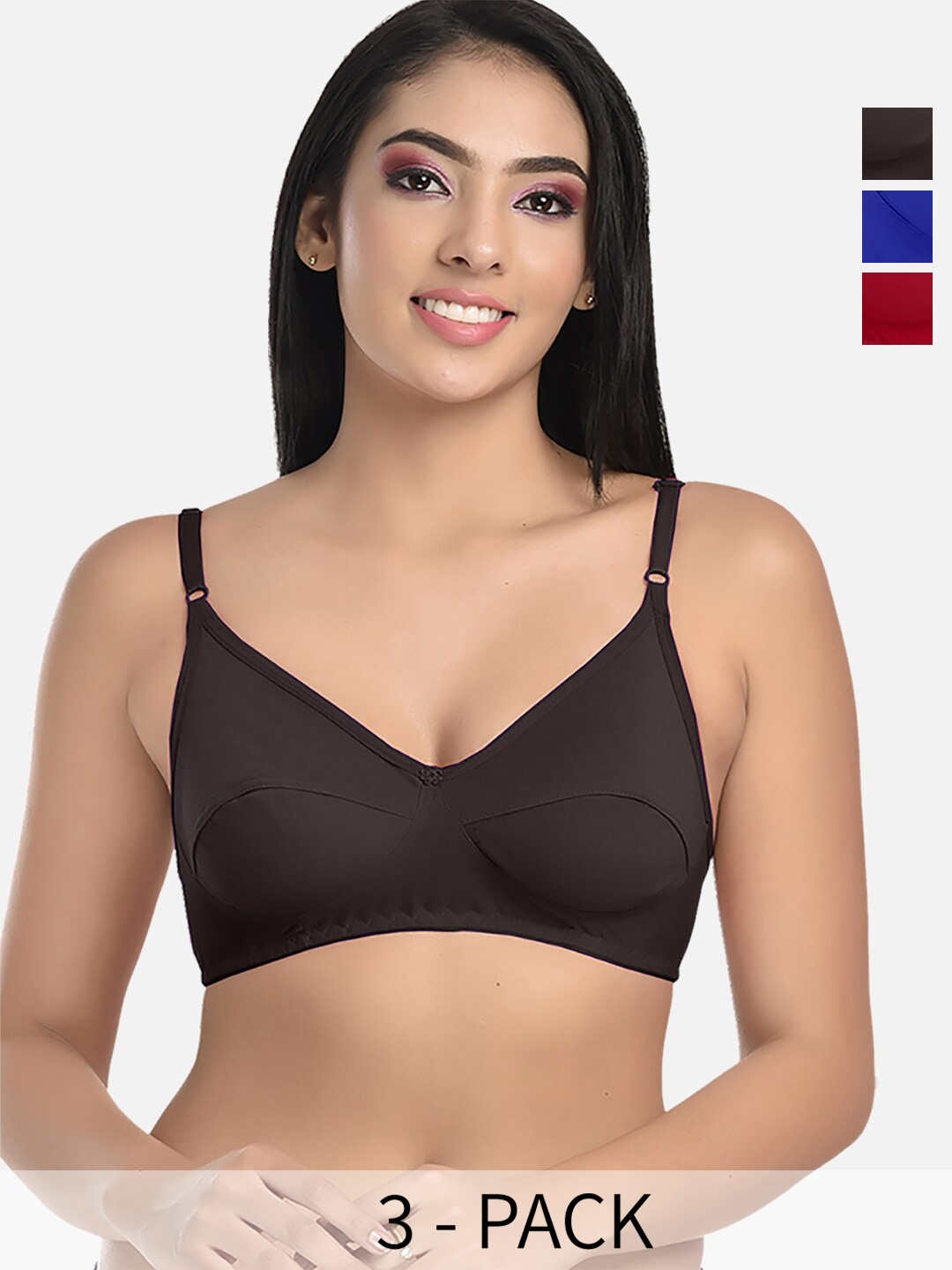 StyFun Pack of 3 Medium Coverage Non Padded Everyday Bras With All Day Comfort, Black
StyFun Pack of 3 Medium Coverage Non Padded Everyday Bras With All Day Comfort, Black
