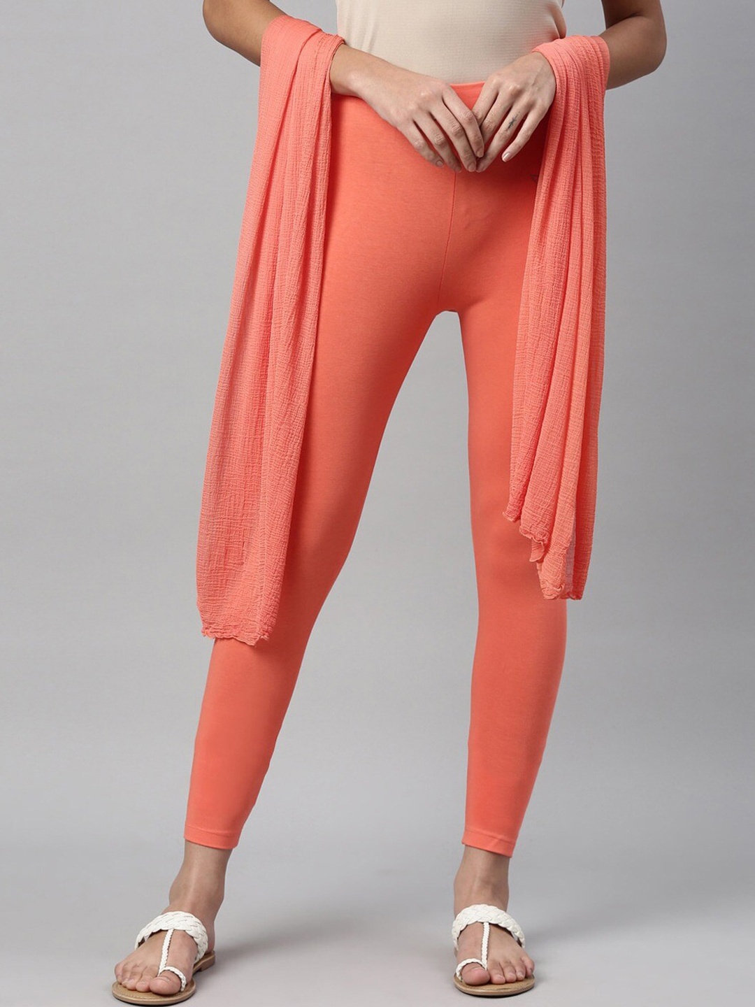 TWIN BIRDS Women Solid Super Stretch Cotton Ankle Length Leggings with dupatta, Orange
TWIN BIRDS Women Solid Super Stretch Cotton Ankle Length Leggings with dupatta, Orange