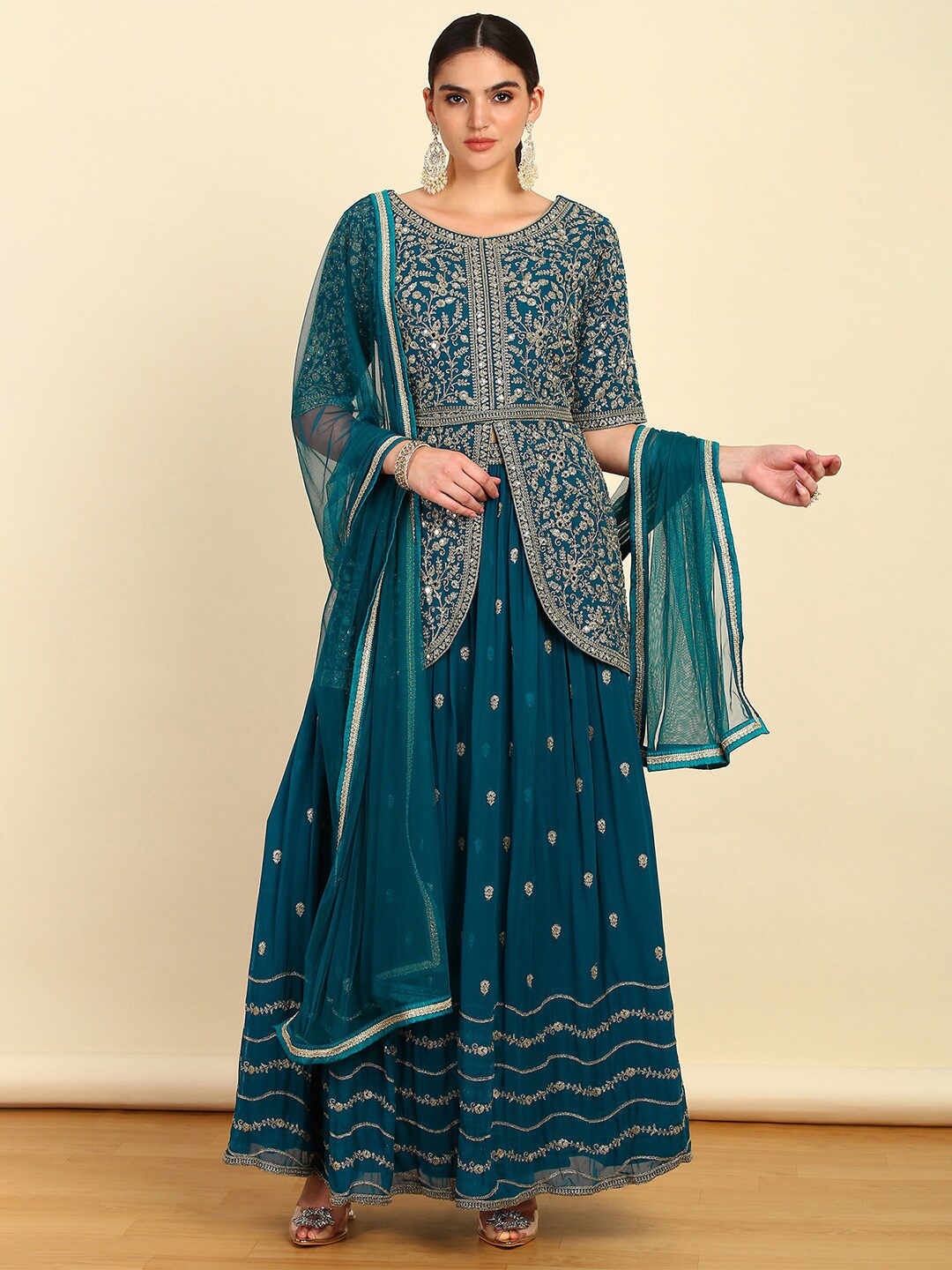 Soch Embellished Beads and Stones Ready to Wear Lehenga & Blouse With Dupatta, Blue
Soch Embellished Beads and Stones Ready to Wear Lehenga & Blouse With Dupatta, Blue
